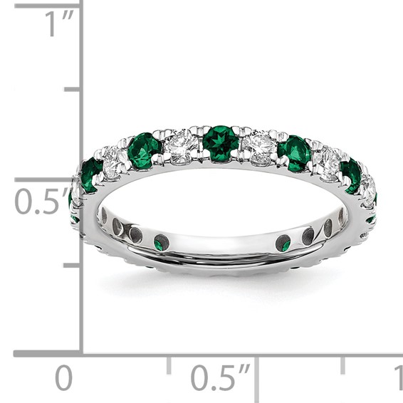 Lab Grown Diamond & Created Emerald Eternity Band