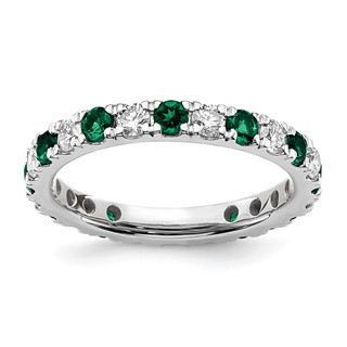 Lab Grown Diamond & Created Emerald Eternity Band