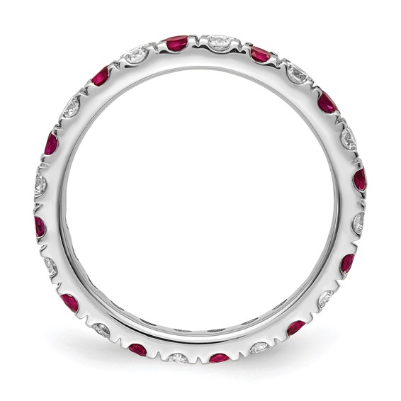 Lab Grown Diamond & Created Ruby Eternity Band