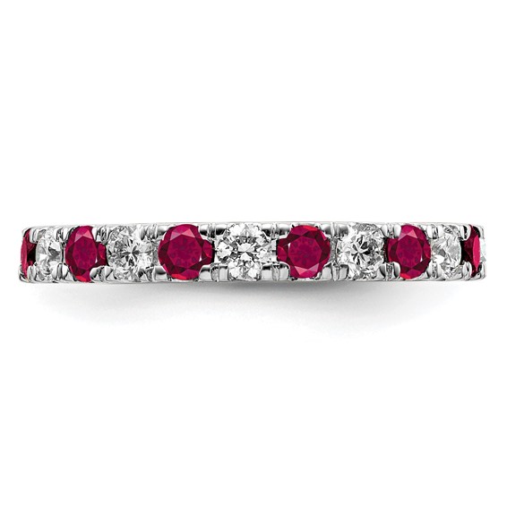 Lab Grown Diamond & Created Ruby Eternity Band