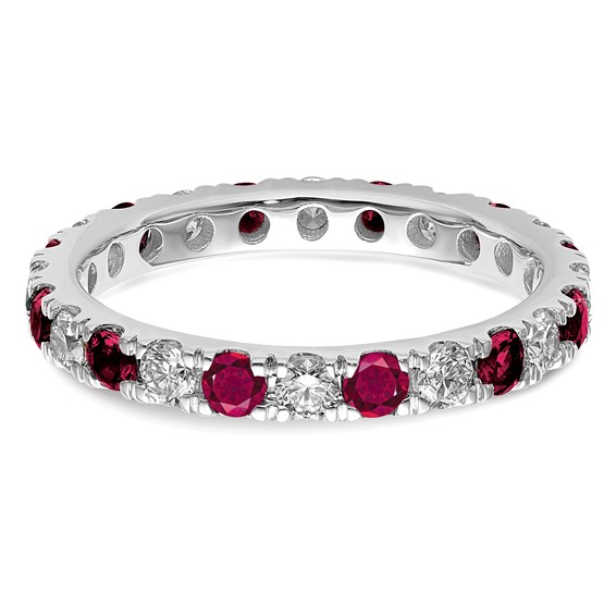 Lab Grown Diamond & Created Ruby Eternity Band