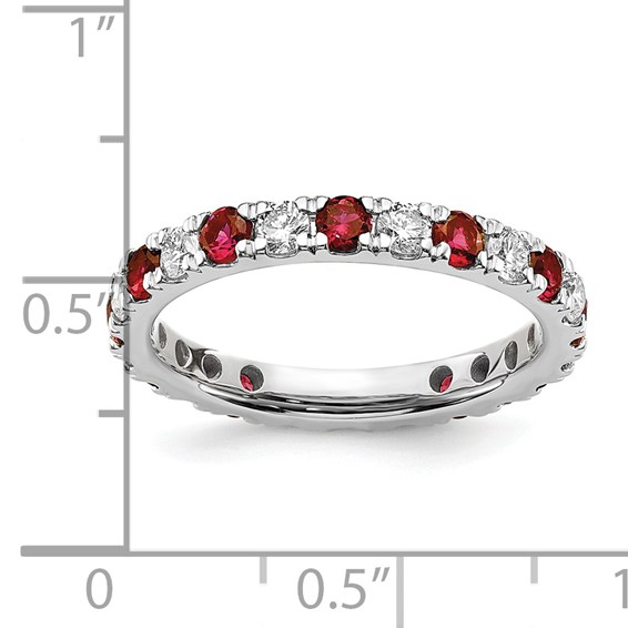 Lab Grown Diamond & Created Ruby Eternity Band