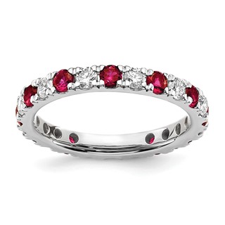 Lab Grown Diamond & Created Ruby Eternity Band