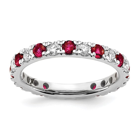 Lab Grown Diamond & Created Ruby Eternity Band