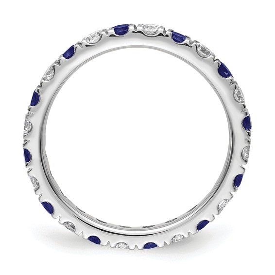 Lab Grown Diamond & Created Blue Sapphire Eternity Band