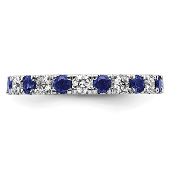 Lab Grown Diamond & Created Blue Sapphire Eternity Band