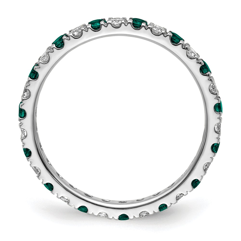 14k White Gold 1/2 carat Lab Grown Diamond VS/SI+ G+ and Lab Created Alexandrite Size 5.5 Eternity Band (ET0049-CAX-050-55WLG)