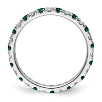 14K White Gold 0.50 Carat Lab Grown Diamond VS SI+ G+ and Lab Created Alexandrite Eternity Band view 2
