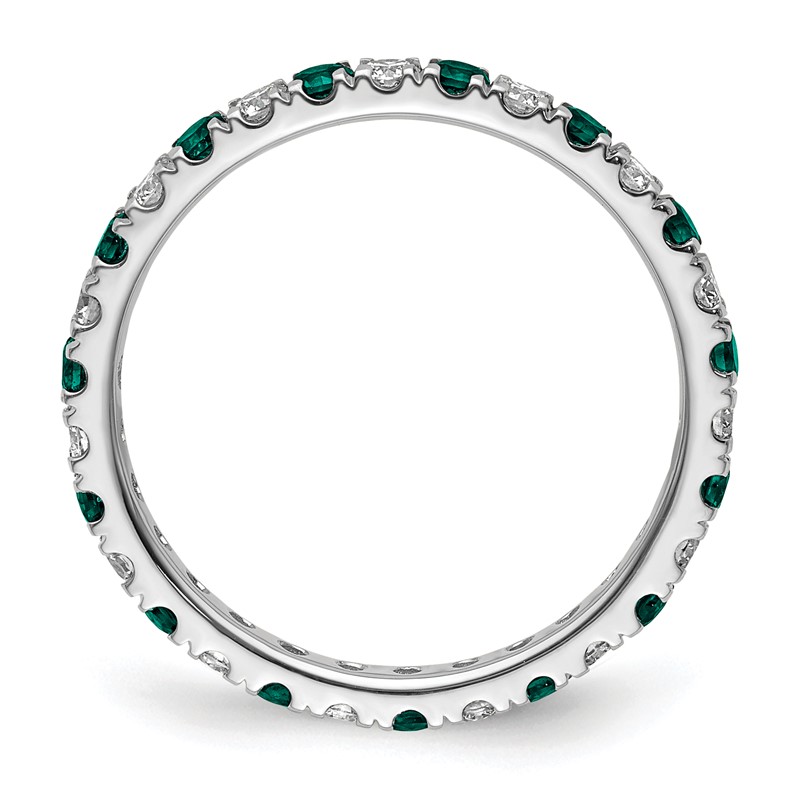 14k White Gold 1/2 carat Lab Grown Diamond VS/SI+ G+ and Lab Created Alexandrite Size 7.5 Eternity Band