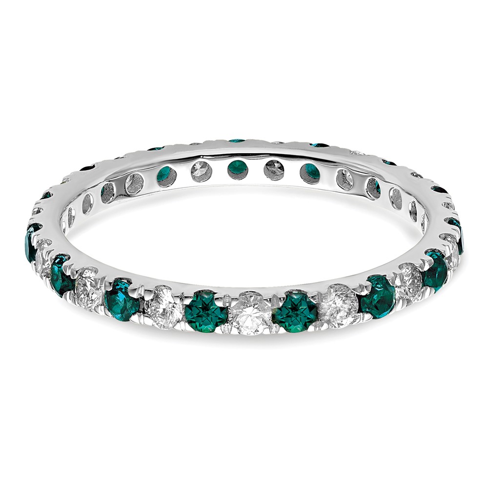 14k White Gold 1/2 carat Lab Grown Diamond VS/SI+ G+ and Lab Created Alexandrite Size 5.5 Eternity Band (ET0049-CAX-050-55WLG)
