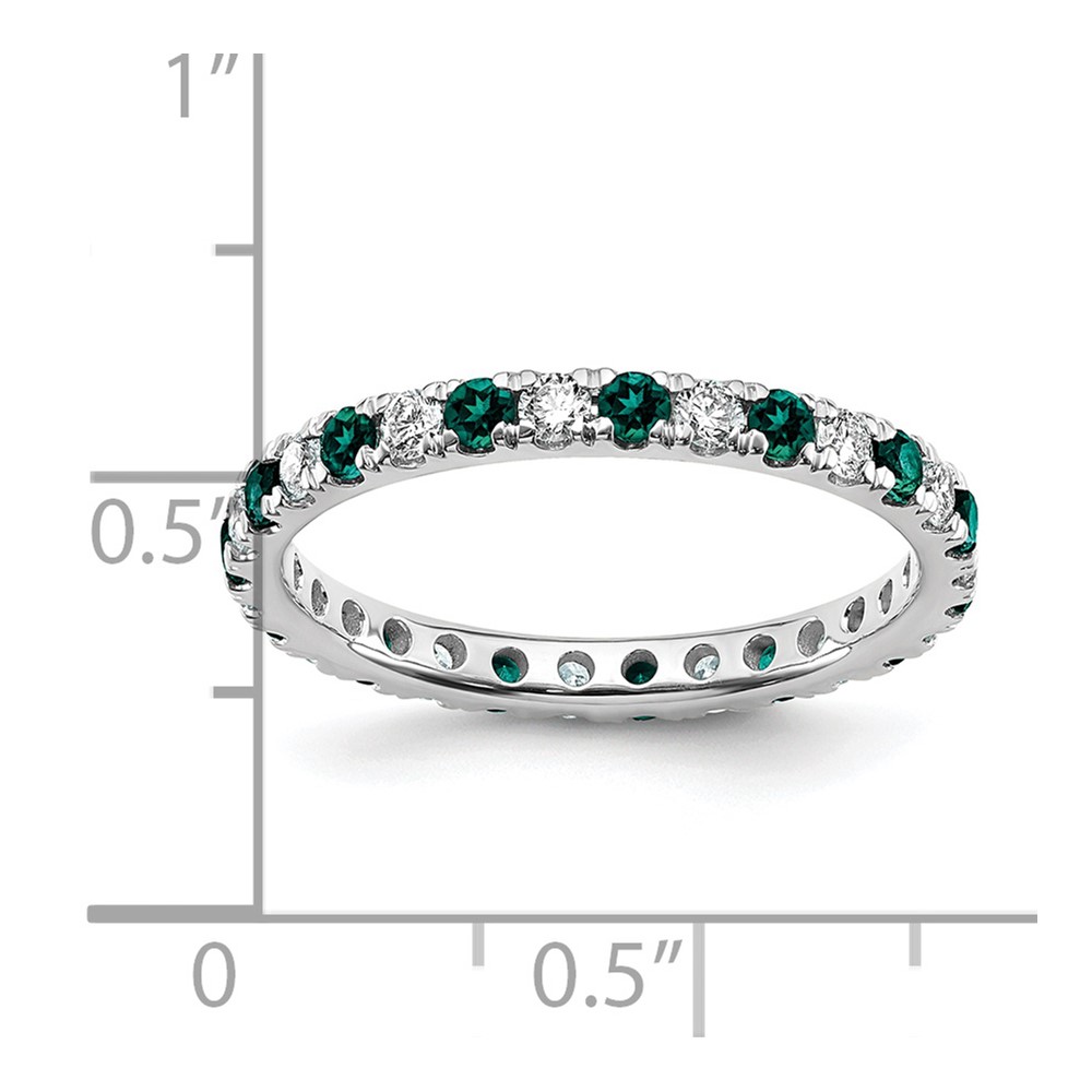 14k White Gold 1/2 carat Lab Grown Diamond VS/SI+ G+ and Lab Created Alexandrite Size 5.5 Eternity Band (ET0049-CAX-050-55WLG)