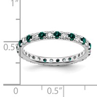 14K White Gold 0.50 Carat Lab Grown Diamond VS SI+ G+ and Lab Created Alexandrite Eternity Band view 5