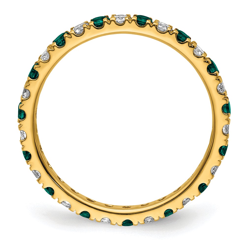 14k 1/2 carat Lab Grown Diamond VS/SI+ G+ and Lab Created Alexandrite Size 8 Eternity Band (ET0049-CAX-050-8YLG)