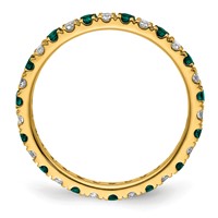 14K Yellow Gold 0.38 Carat Lab Grown Diamond VS SI+ G+ and Lab Created Alexandrite Eternity Band view 2