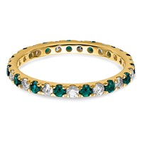 14K Yellow Gold 0.38 Carat Lab Grown Diamond VS SI+ G+ and Lab Created Alexandrite Eternity Band view 3