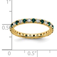 14K Yellow Gold 0.38 Carat Lab Grown Diamond VS SI+ G+ and Lab Created Alexandrite Eternity Band view 5