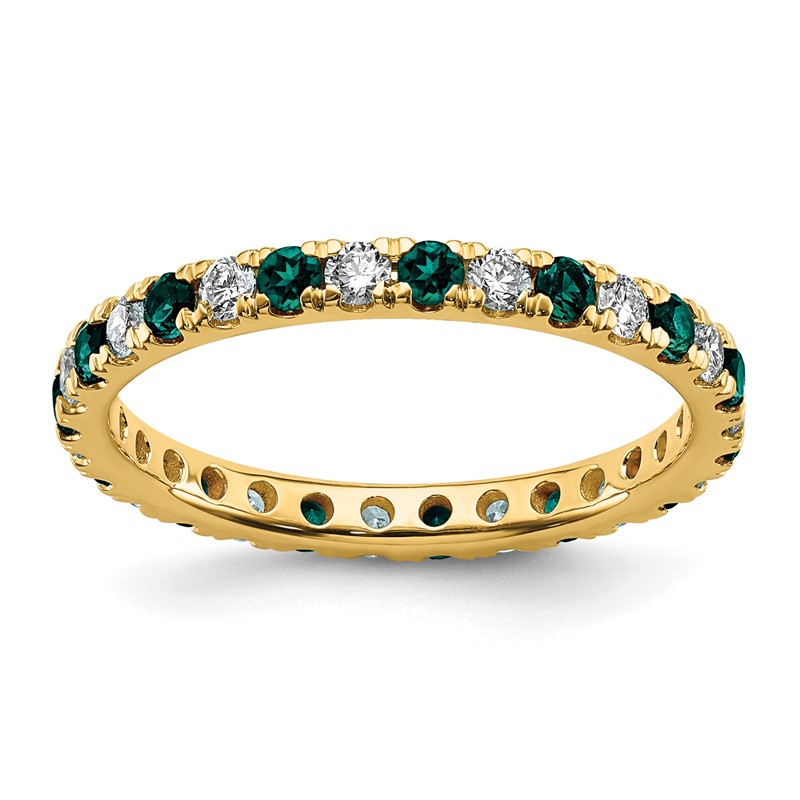 14k 1/2 carat Lab Grown Diamond VS/SI+ G+ and Lab Created Alexandrite Size 5.5 Eternity Band