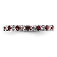 14K White Gold 0.38 Carat Lab Grown Diamond VS SI+ G+ and Lab Created Ruby Eternity Band view 3