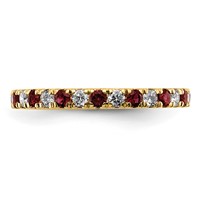 14K Yellow Gold 0.50 Carat Lab Grown Diamond VS SI+ G+ and Lab Created Ruby Eternity Band view 3