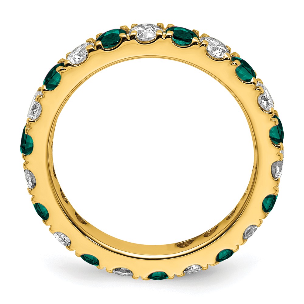 14k 1 carat Lab Grown Diamond VS/SI+ G+ and Lab Created Alexandrite Size 6.5 Eternity Band (ET0050-CAX-100-65YLG)