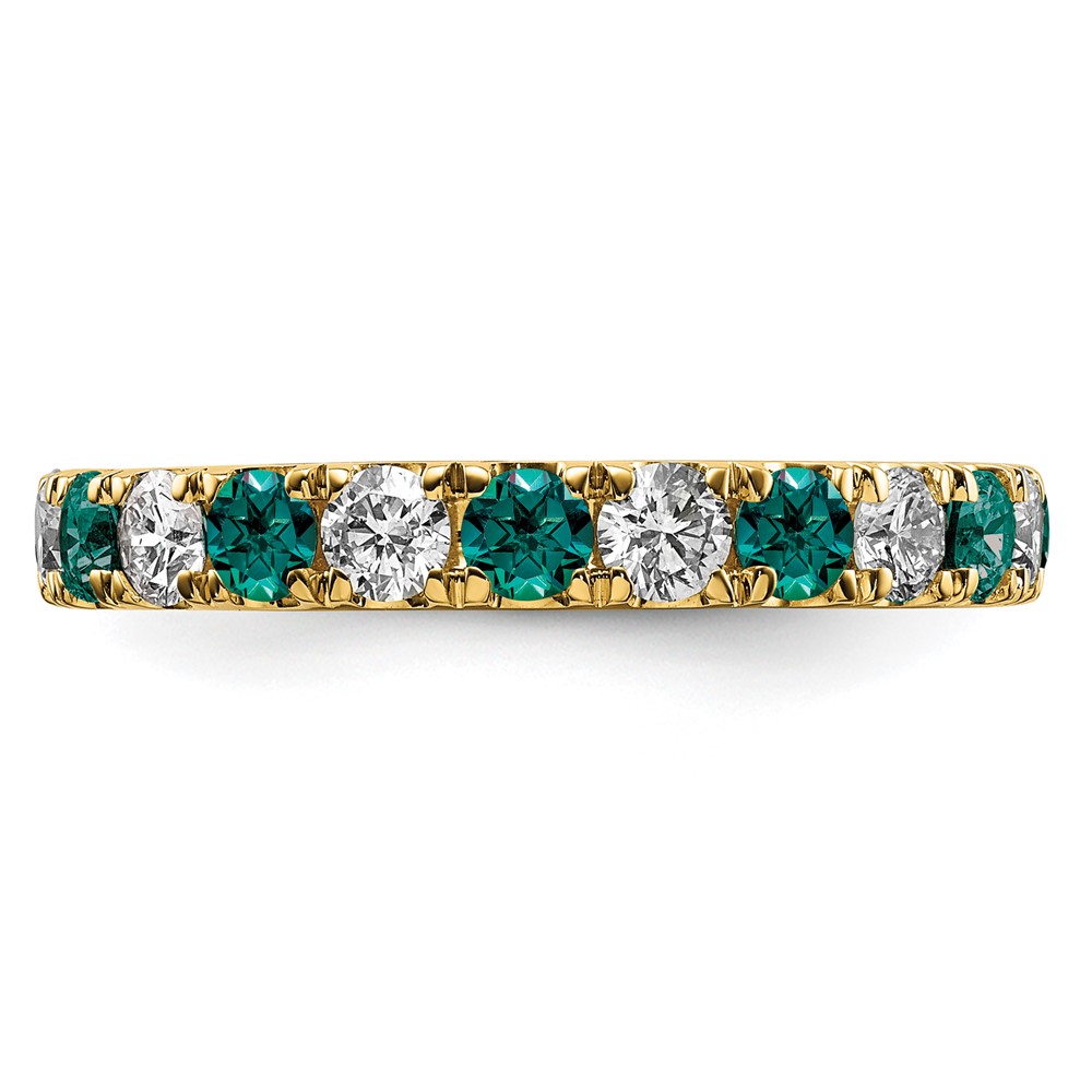 14k 1 carat Lab Grown Diamond VS/SI+ G+ and Lab Created Alexandrite Size 6.5 Eternity Band (ET0050-CAX-100-65YLG)