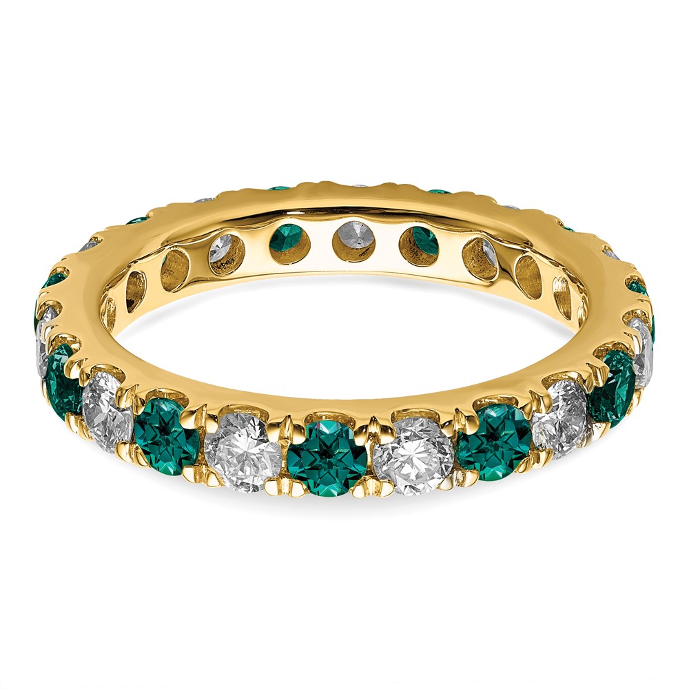 14k 1 carat Lab Grown Diamond VS/SI+ G+ and Lab Created Alexandrite Size 6.5 Eternity Band (ET0050-CAX-100-65YLG)