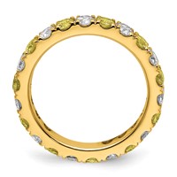 14K Yellow Gold 1 Carat Lab Grown Diamond VS SI+ G+ and Lab Created Yellow Sapphire Eternity Band view 2