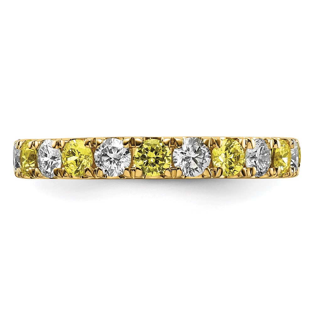 14k 1 1/5 carat Lab Grown Diamond VS/SI+ G+ and Lab Created Yellow Sapphire Size 7 Eternity Band (ET0050-CYS-100-7YLG)