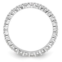 14K White Gold 1 Carat Lab Grown Diamond VS+ F+ Round Complete Channel Set Eternity Band view 2