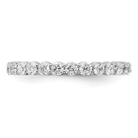 14K White Gold 1 Carat Lab Grown Diamond VS+ F+ Round Complete Channel Set Eternity Band view 3