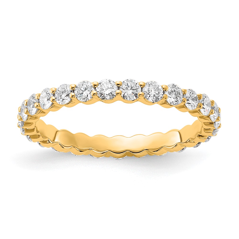 14K Yellow Gold 1 Carat Lab Grown Diamond VS+ F+ Round Complete Channel Set Eternity Band