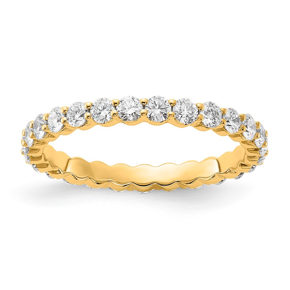 14K Yellow Gold 1 Carat Lab Grown Diamond VS+ F+ Round Complete Channel Set Eternity Band