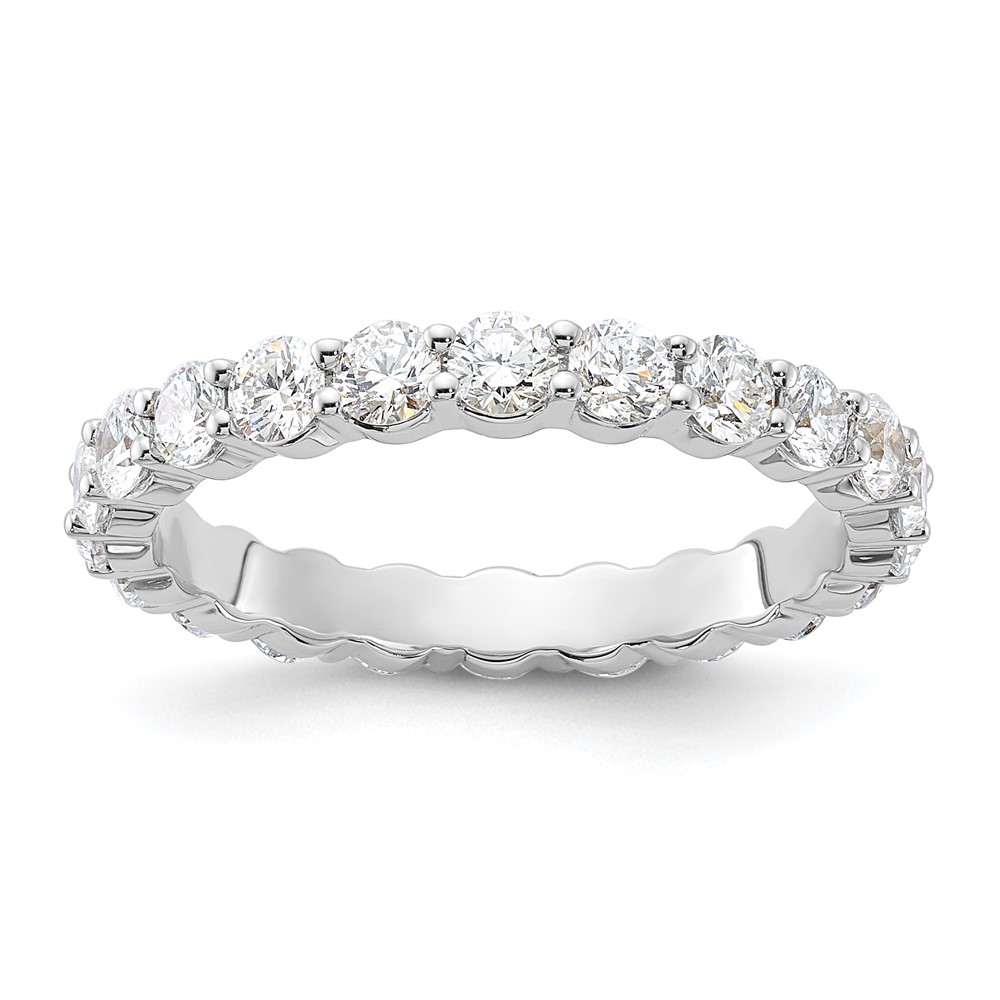 14K White Gold 1.50 Carat Lab Grown Diamond VS+ F+ Round Complete Channel Set Eternity Band