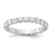 14K White Gold 1.50 Carat Lab Grown Diamond VS+ F+ Round Complete Channel Set Eternity Band view 1
