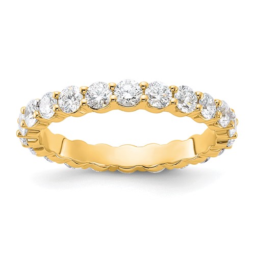 14K Yellow Gold 1.50 Carat Lab Grown Diamond VS+ F+ Round Complete Channel Set Eternity Band, Size 6