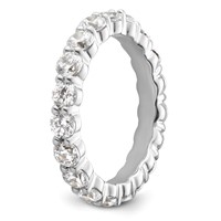 14K White Gold 2 Carat Lab Grown Diamond VS+ F+ Round Complete Channel Set Eternity Band view 4