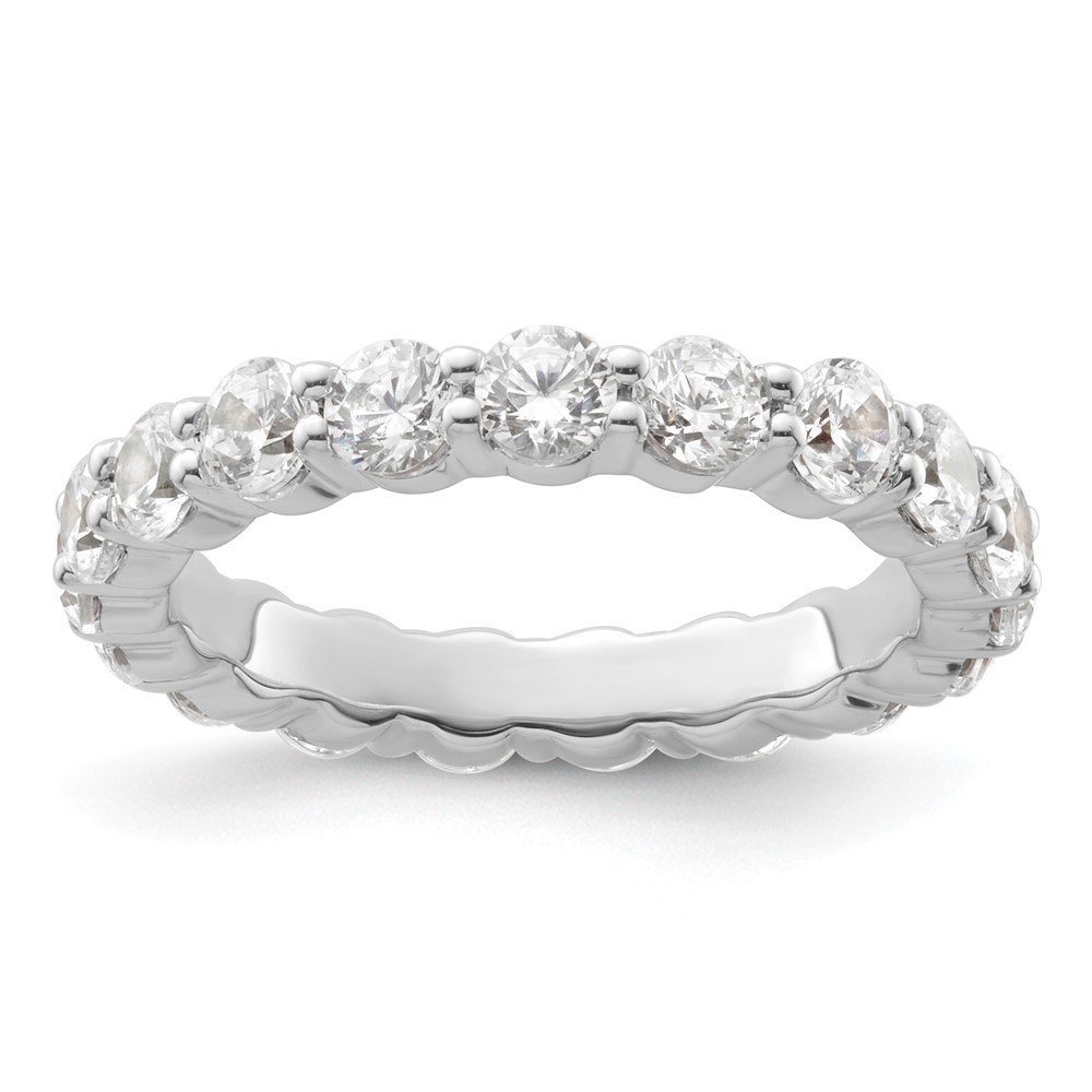 14K White Gold 2 Carat Lab Grown Diamond VS+ F+ Round Complete Channel Set Eternity Band