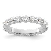 14K White Gold 2 Carat Lab Grown Diamond VS+ F+ Round Complete Channel Set Eternity Band view 1