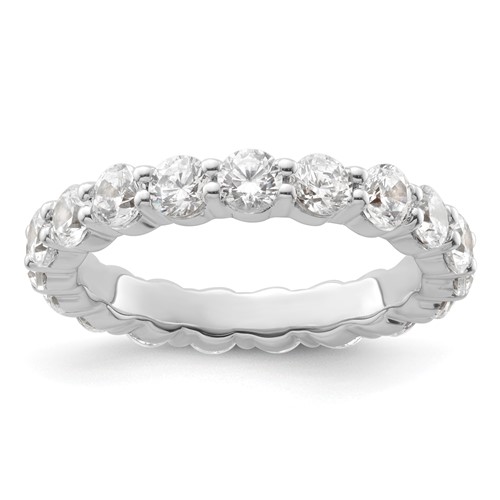 14K White Gold 2 Carat Lab Grown Diamond VS+ F+ Round Complete Channel Set Eternity Band, Size 5.5