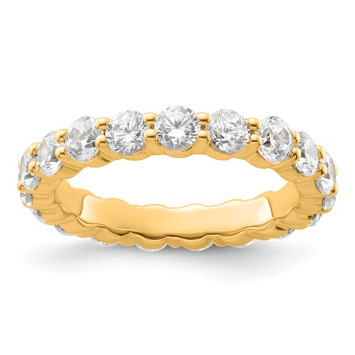 14K Yellow Gold 2 Carat Lab Grown Diamond VS+ F+ Round Complete Channel Set Eternity Band, Size 6