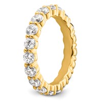 14K Yellow Gold 2 Carat Lab Grown Diamond VS+ F+ Round Complete Channel Set Eternity Band view 4