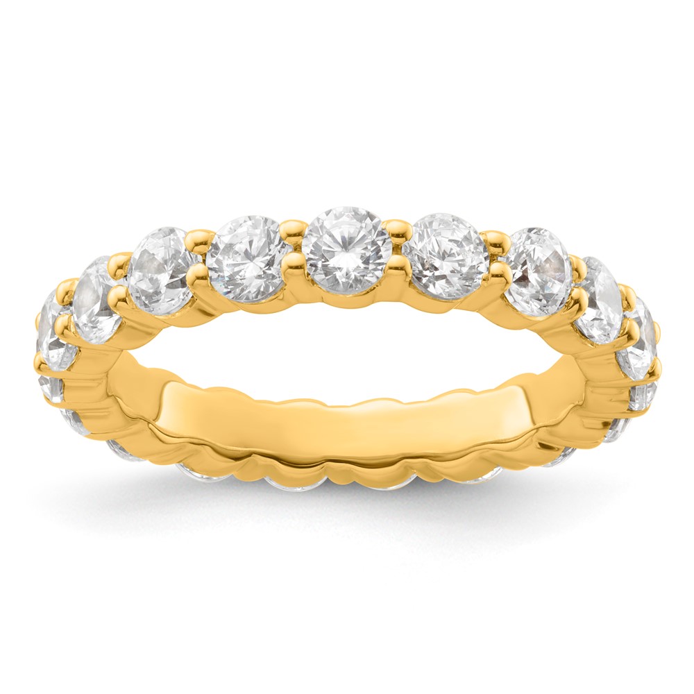 14K Yellow Gold 2 Carat Lab Grown Diamond VS+ F+ Round Complete Channel Set Eternity Band