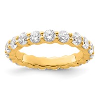 14K Yellow Gold 2 Carat Lab Grown Diamond VS+ F+ Round Complete Channel Set Eternity Band view 1