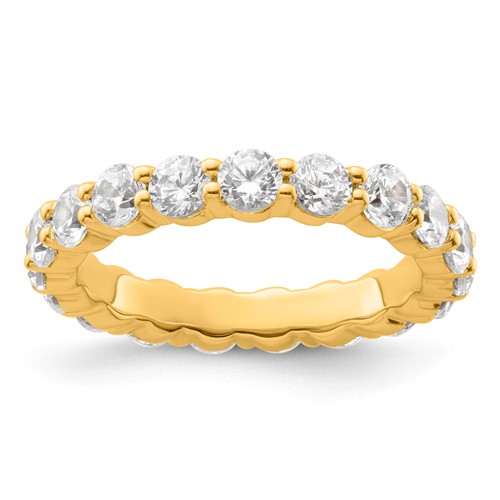 14K Yellow Gold 2 Carat Lab Grown Diamond VS+ F+ Round Complete Channel Set Eternity Band, Size 8