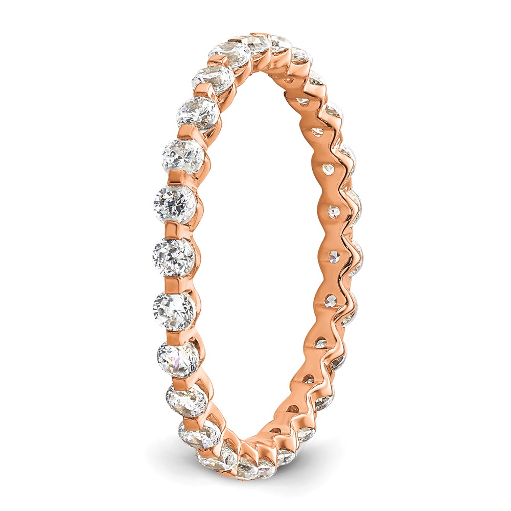 True Origin 14k Rose Gold 7/8 carat Lab Grown Diamond VS D E F Eternity Band (ET0060-090-6RLD)