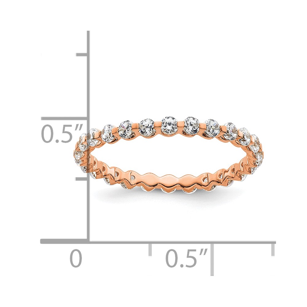 True Origin 14k Rose Gold 7/8 carat Lab Grown Diamond VS D E F Eternity Band (ET0060-090-6RLD)