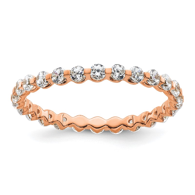 True Origin 14k Rose Gold 7/8 carat Lab Grown Diamond VS D E F Eternity Band