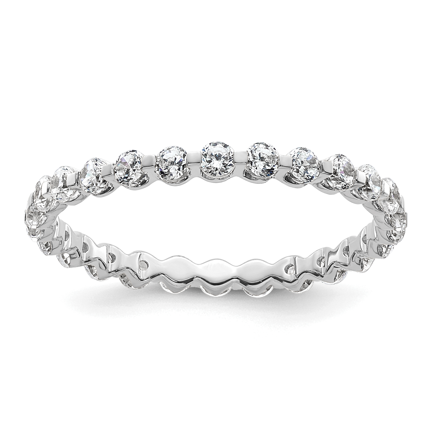 True Origin 14k White Gold 7/8 carat Lab Grown Diamond VS D E F Eternity Band (ET0060-090-7WLD)