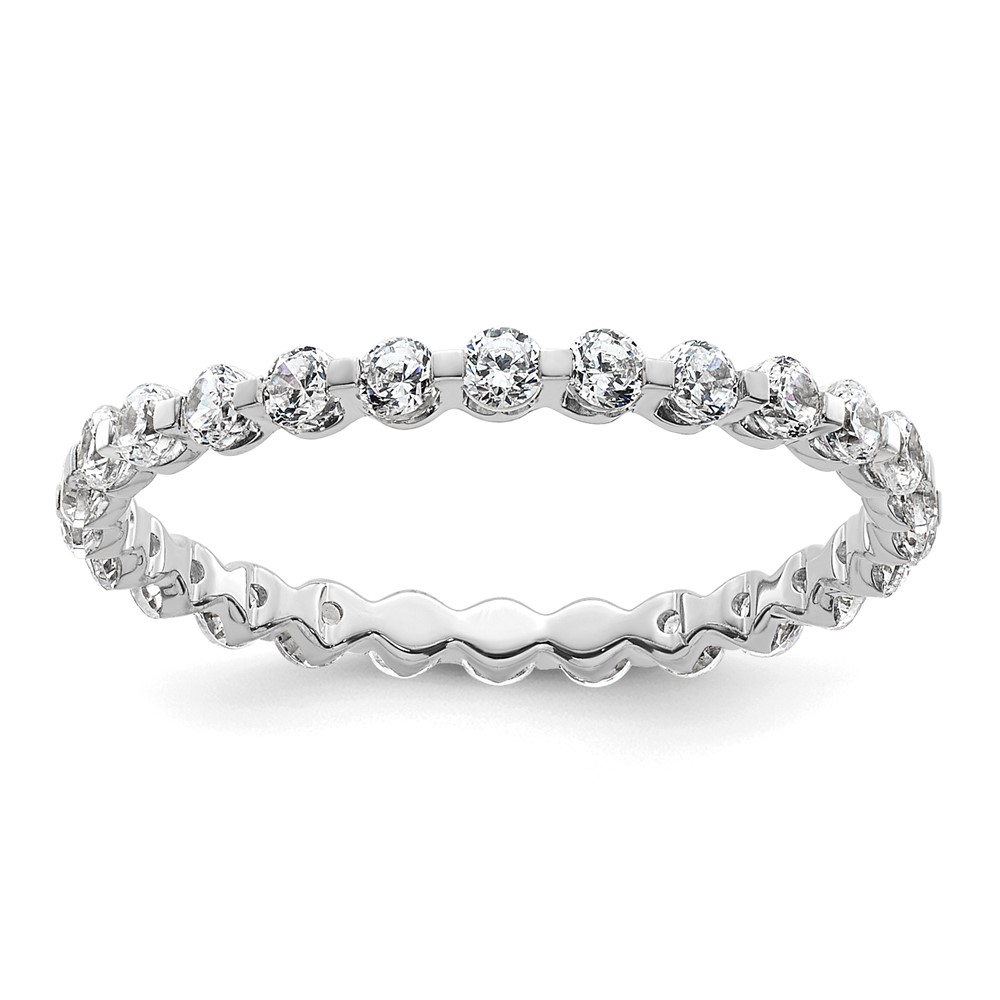 True Origin 14K White Gold 0.88 Carat Lab Grown Diamond VS+ F+ Complete Eternity Band