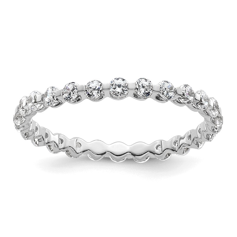 True Origin 14k White Gold 7/8 carat Lab Grown Diamond VS D E F Eternity Band